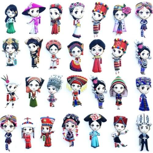 China Cartoon National Feelings Fridge Magnet Tourist Souvenirs Refrigerator Magnetic Stickers Travel collection Gift