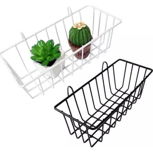 Wrought Iron Wall Mount Shelf Kitchen Hanging Basket Storage Wall Hanging Rack Organizer Kitchen Storage Bathroom Accessories
