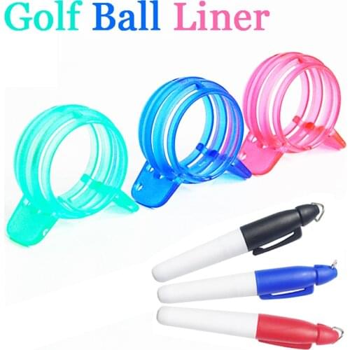 Circle Golf ball liner 360 degree 1 set 3 colors mark clip with pen plastic Marker Line Drawer Aids Sport Template Alignment