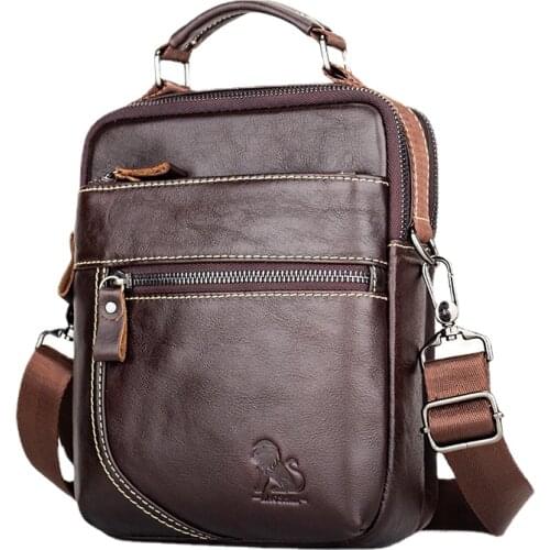 LAOSHIZI New100% cow leather luxury brand bag 2021 mens shoulder bags fashion crossbody bag Handbags messenger bag sac a main