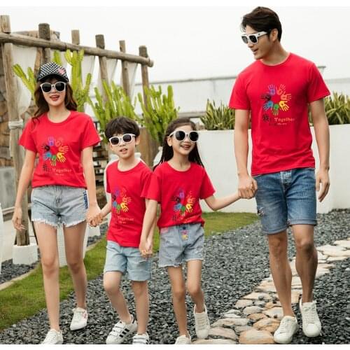 Mommy Daddy Daughter Son T-shirt Clothes Family Matching Clothes Kid Tshirt Family Chinese Printing Letter Printing