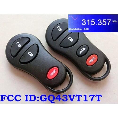 RMLKS 315MHz Entry Remote Car Key Fob For Jeep For Dodge For Chrysler 04686481 GQ43VT17T 04686481AF 04686481AA