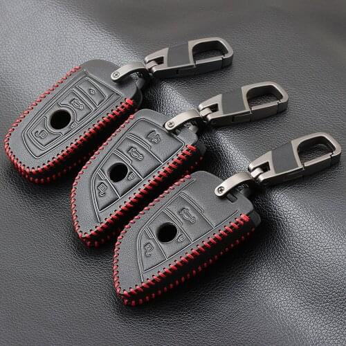 Fashion Genuine Leather Car Remote Key Case Cover For BMW 1 2 3 4 5 6 7 Series X1 X3 X4 X5 X6 F30 F34 F10 F07 F20 G30 F15 F16