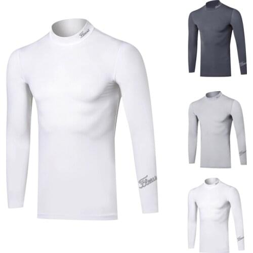 2021 Mens Golf T-shirt Summer Sports Ice Silk Long Sleeve Shirts Dry Breathable Polo-shirt for Men