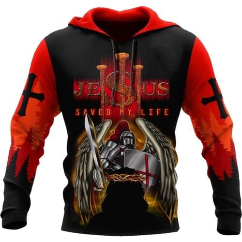 Latest Jesus and Templar 3D print Hoodie mens Sweatshirt Unisex Street zipper Pullover casual jacket Sweatshirt