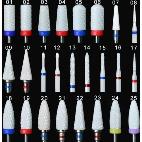 Proberra Ceramic Rotary Cuticle Burr Milling Cutter Manicure Dead Skin Removal Drill Accessory Tools 5.0 Ceramic Nail Drill Bit