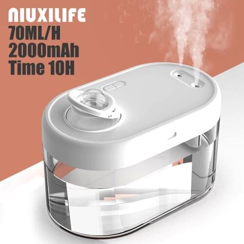NIUXILIFE Home Air Humidifier 1000ML Double Nozzle Mist Aroma Diffuser with Coloful LED light Heavy fog Ultrasonic Humidifiers