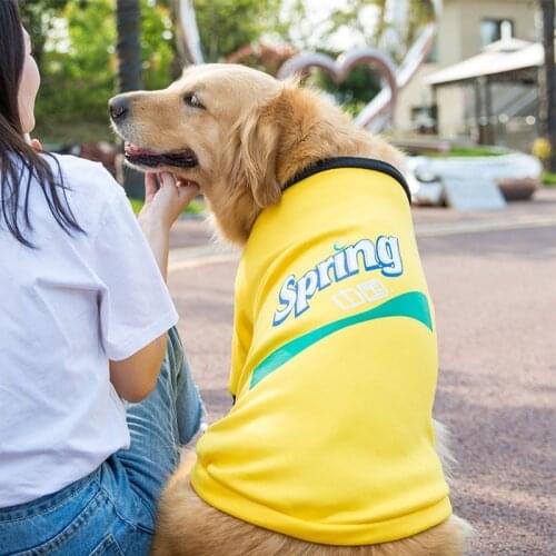 Newest Golden Retriever Dog Clothes Big Dog Spring Summer Thin T-shirt Spring Fleece Sweater for Medium Large Dog Pet Clothes