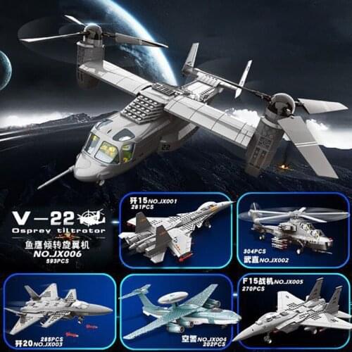 2020 NEW V-22 Osprey Aircraft Drone Fighter Model Building Blocks Helicopter Bricks Gift Model display Children Toys Quadcopter