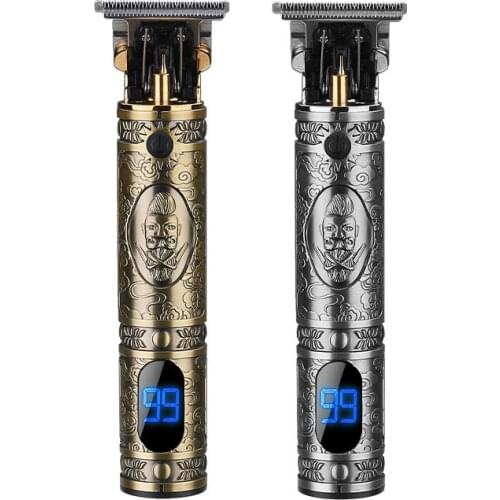 New Style T9 Upgrade LCD Hair Clipper Rechargeable Retro Oil Head Electric Hair Clipper Engraving Hair Trimmer Barbershop