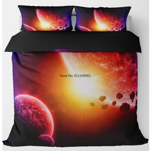 3D Print Bedclothes Starry Night Sky Bedding Moon and Star Pattern Quilt Cover for 150x200 Duvet Cover Bed Cover Home Textile