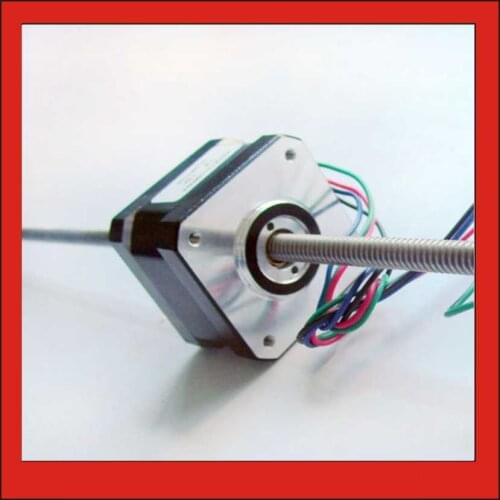 4-lead 1.8 degree NEMA 17 Frame 42mm Linear Stepper Motor with High Accuracy 130mm Length of Axle T6.35 Lead Screw Stepper