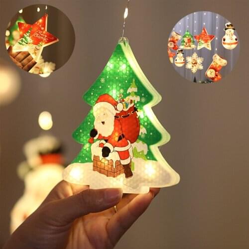 LED Christmas Fairy lights Lights Decorations for Home New Year 2022 Decor Garland Curtain Santa Holiday Lighting Festival