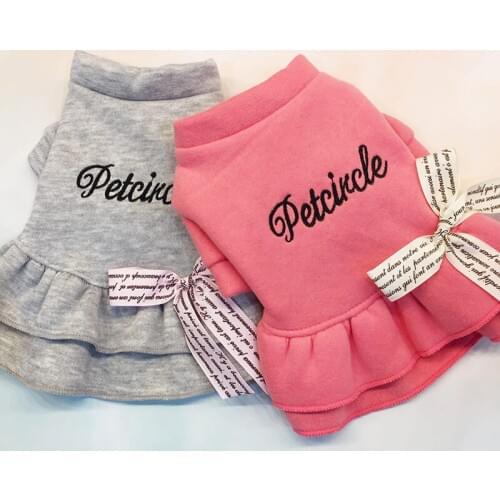 Warm Cotton Pet Dog Dresses for Small Dogs Wimter Puppy Cat Dress Shih Tzu Maltese Clothes Pets Clothing Skirt roupa cachorro