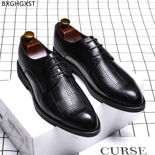 Leather Shoes Men Formal Black Dress Shoes Mens Fashion Oxford Summer Shoes Men Office 2021 Zapatos De Vestir De Los Hombres