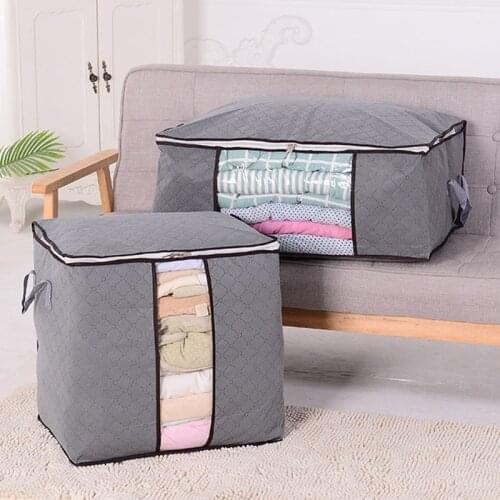 Waterproof Non-woven Fabric Storage Bag Large Capacity Quilt Pillow Clothes Pouch Household Wardrobe Closet Gadgets Organizer
