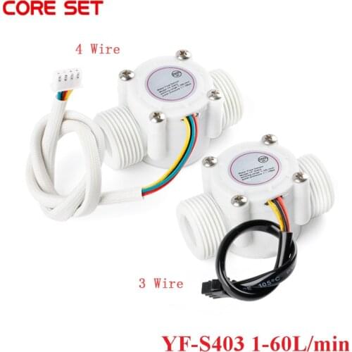 YF-S403 Water Flow Sensor DC 5-24V Flowmeter Hall Flow Sensor 3/4 Wire Water Control Liquid Flow Sensor Switch 1-60L/min 1.75MPa