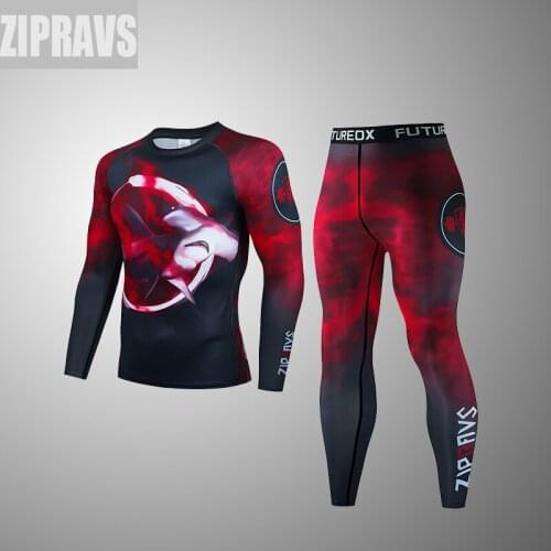 ZIPRAVS mens quick-drying breathable stretch sports pants autumn and winter gym compression mens jogging fitness training suit