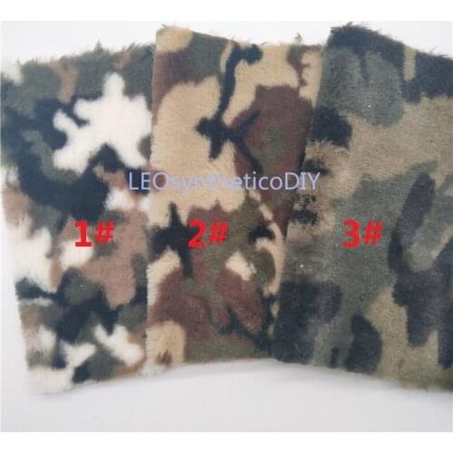 1PC 21X29CM Camouflage Printed Flocking Fur Fabric Sheets For Making Bows LEOsyntheticoDIY T263A