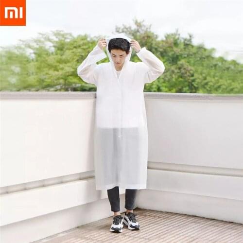 1pcs Xiaomi Mijia Raincoat Basic Version White Free Size Waterproof and Windproof Light and Portable Minimalist Smart Versatile