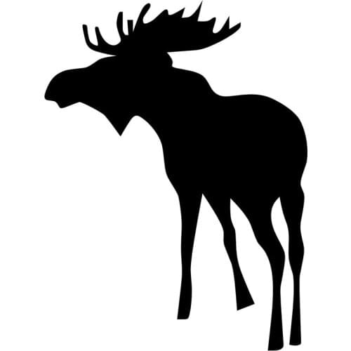10.7*14.2CM Funny Animal Moose Car Styling Stickers Personality Motorcycle And Car Sticker Decal Black/Silver C9-1693