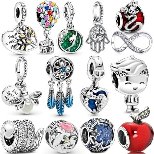 100% 925 sterling silver unicorn beads princess dress charm fit pandora bracelet women fine jewelry pendant girl gift making DIY