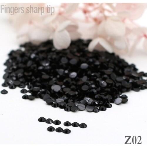 1000pcs 5mm SS20 Round Fashion Glitter Nail Art Rhinestone black Crystal Decoration Rhinestones Beads Nail DIY Z02