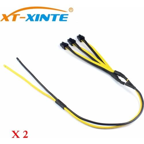 2Pcs S7/S9 to Triple 3X PCI-E PCIe PCI Express 6Pin Graphic Card Splitter Power Cable Cord for BTC miner Machine 12AWG+18AWG