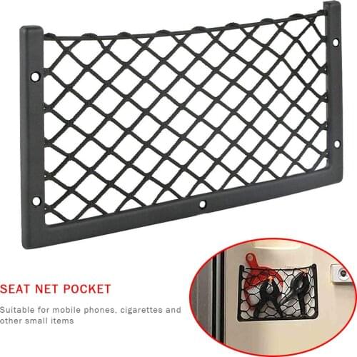 3pcs Net Pocket Seat Back 38x16cm Car Bus Mobile Cell Phone Debris Storage Bag Outdoor Personal Car Parts Decoration