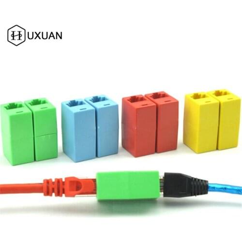 5PCS Racdom Color RJ45 CAT 5 5E Extender Plug Network Ethernet Lan Cable Joiner Coupler Connector Random Color 20*20*41mm