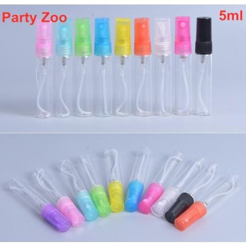 500 X 5ml Colorful Portable Sample Perfume Glass Bottles Refillable Travel Empty Perfume Bottle Mini Spray Atomizer Container