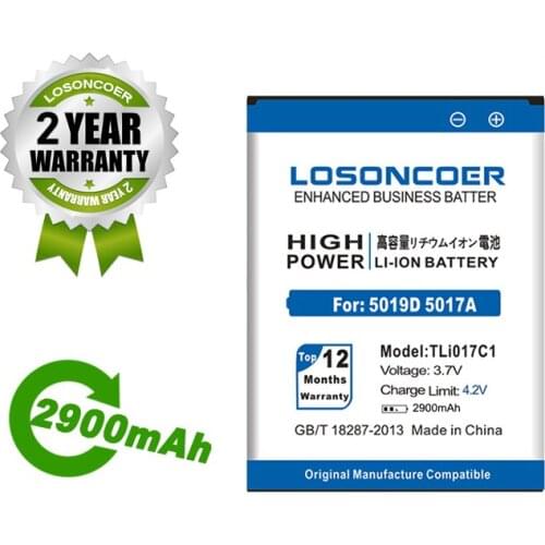 LOSONCOER Battery 2900mAh TLi017C1 For Alcatel One Touch PIXI 3 4.5" 5019D Battery 5017D 5017A 5017X 5017 5027B Battery