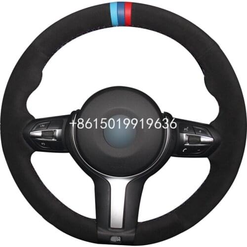 Black Suede Car Steering Wheel Cover for BMW F33 428i 2015 F30 320d 328i 330i 2016 M3 M4 2014-2016 F87