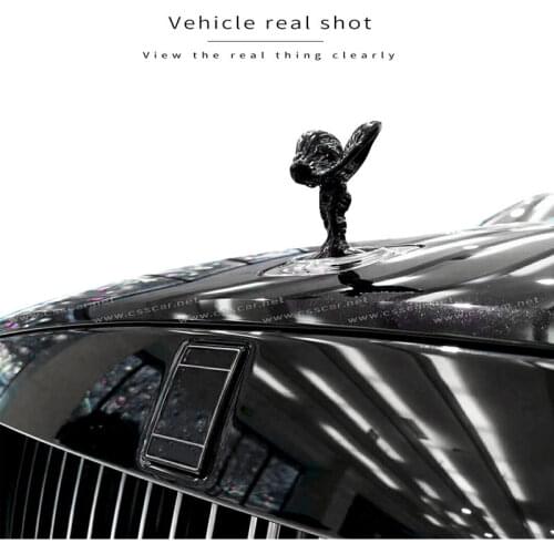 For Rolls-Royce Goddess Emblems Black Obsidian K9 Crystal with Silica Material PVC car logo exterior trim decoration 00494