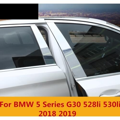 For BMW 5 Series G30 528li 530li 2018 2019 trim Car Window BC Column sequins Stirps Cover Stickers decoration Auto Accessories