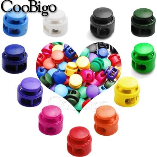100pcs Spring Cord Lock Stopper Toggle Clip Rope Clamp Buckle for Drawstring Bag Hat Lanyard Clothes Shoelace Sewing Accessories