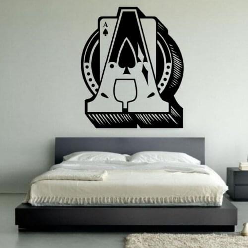 Casino Sticker Gambling Decal Poker Gamble Posters Vinyl Wall Decals Home Decoration Decor Mural Casino Sticker