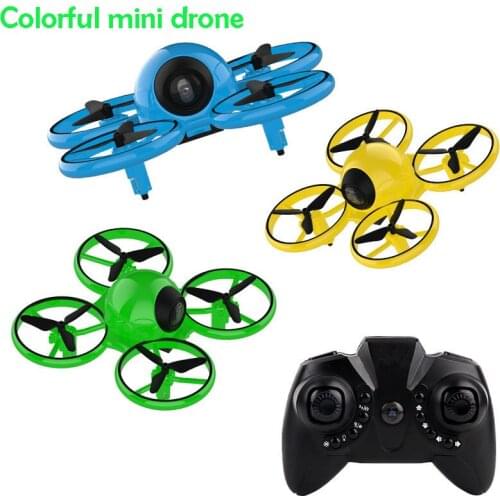 Cool Colorful Lights Altitude Hold Mini RC Drone with 2mp hd camera Headless Mode 3D Flip LED Light RC Quadcopter Toys Kids Gift