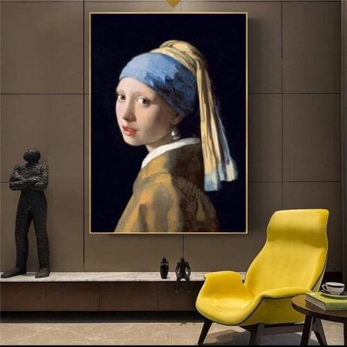 Girl with a Pearl Earring Canvas Paintings on the Wall Classical Famous Art Posters And Prints Dutch Golden Age Art Pictures