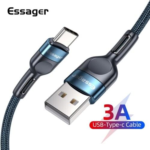 Essager 2 In 1USB Type C Cable Fast Charging Charger For Samsung Xiaomi USB-C USB C Data Wire Cord Mobile Phone USBC Type-C