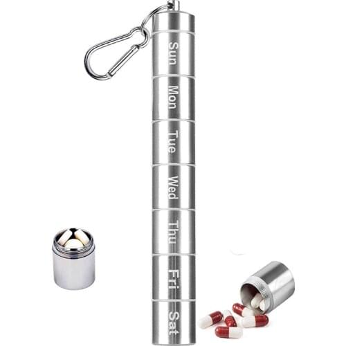 Pill Container Pill Case Medicine Tablet Dispenser Organizer Pill Box Outdoor Mini Storage Container Storage Box With Keychain