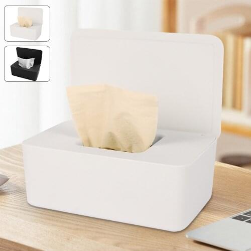 Tissue Box Wet Wipes Dispenser Holder Wipes Napkin Napkin Holder Container Household Plastic Dust-proof Dry Wet Tissue Box