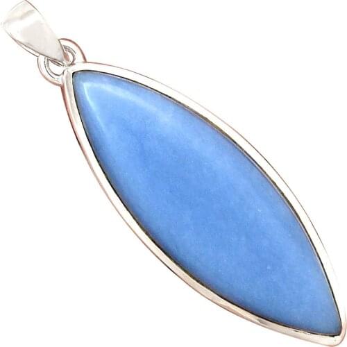 Genuine ANGELITE Pendant 925 Sterling Silver, 52.4 mm, AP6459