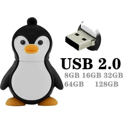 New Cartoon 64GB USB 2.0 Flash Drive Novelty Cute Baby Penguin 4GB 16GB 32GB 128GB 256GB Pen Drive Memory Stick Thumb Drive gift
