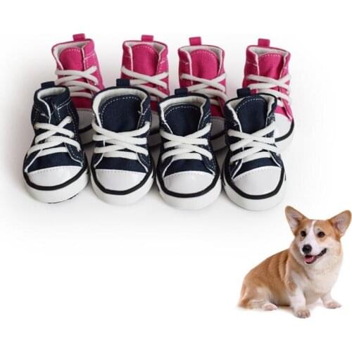 Dog Shoes Sport Anti-slip Sneaker Denim Canvas Sports Shoes for Dog Teddy Yorkie Boots for Dogs Cats