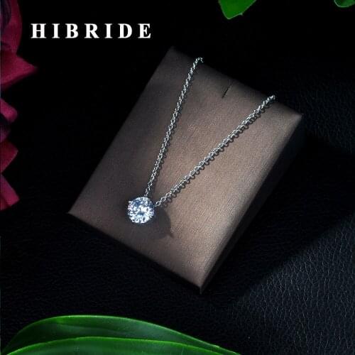 Hibride Drop Pendant Necklaces Fashion Women Shine Oval Circles with Chain Necklace Jewelry collares mujer P07