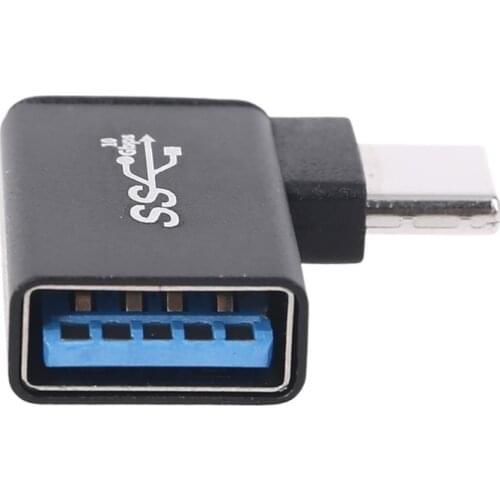 USB C to USB 3.0 Aluminum Adapter USB A 3.0 Female to 90 Degree 3.1 Type C Male Converter for Smartphone Flash Drives