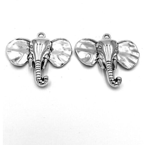 5pcs Elephants charms pendant 44x40mm antique silver ornament accessories jewelry making DIY base material