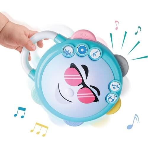 Rattle Toys Baby Toys Beating Drum Tambourine Lighting Music Little DJ Gift 6 Months+ Souptoys Enlightenment Toys 13 24 Months