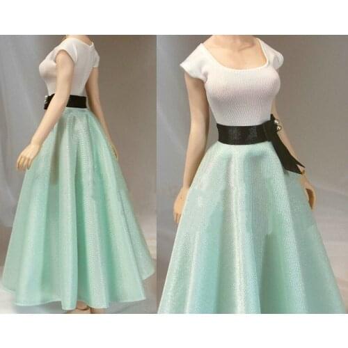 Custom 1/6th PL205 Tops+ Green Skirt Mode for 12" Female Body
